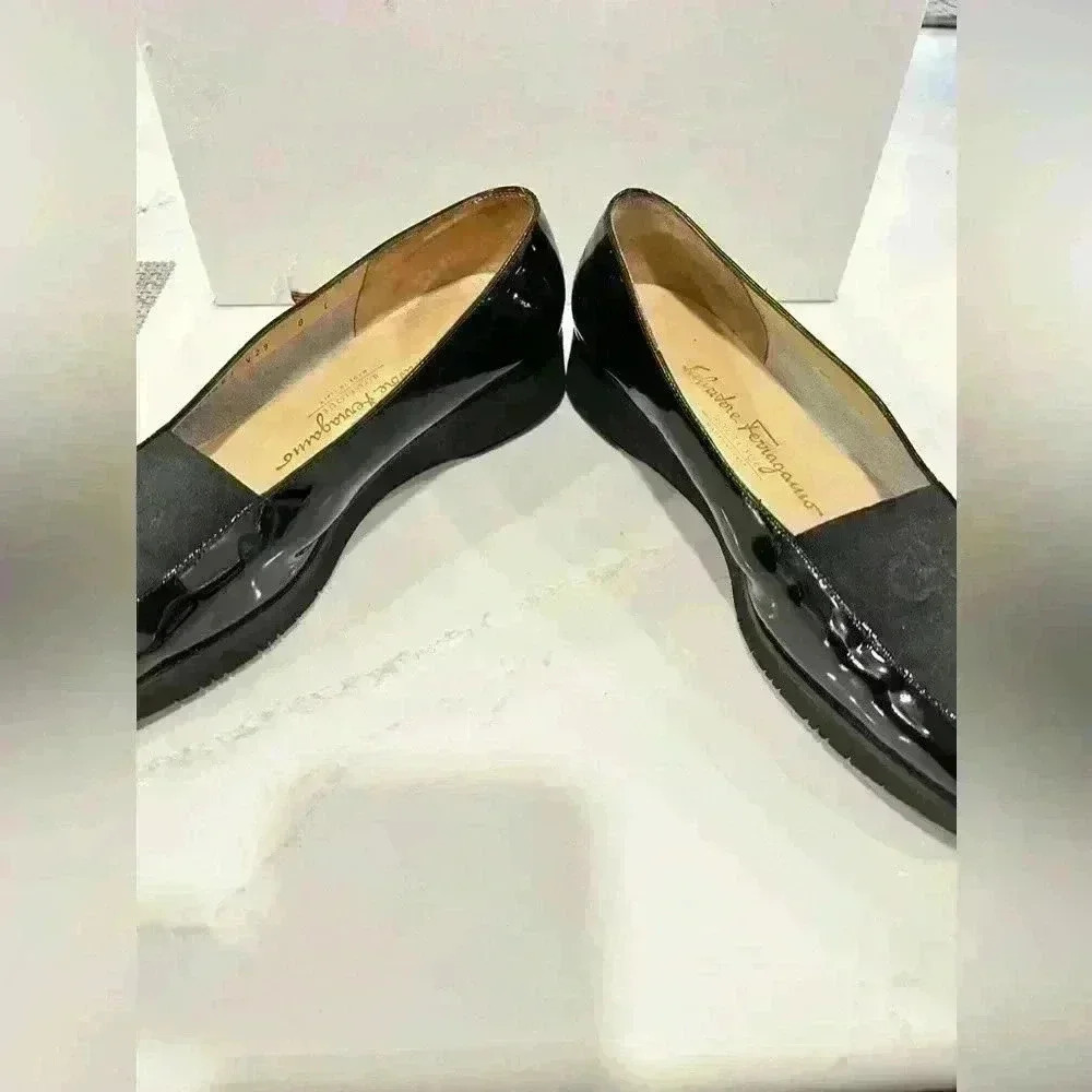 🔥🔥Salvatore Ferragamo Women Gancini Genuine Leather Mesh Loafers Shoes 8 - Picture 7 of 9